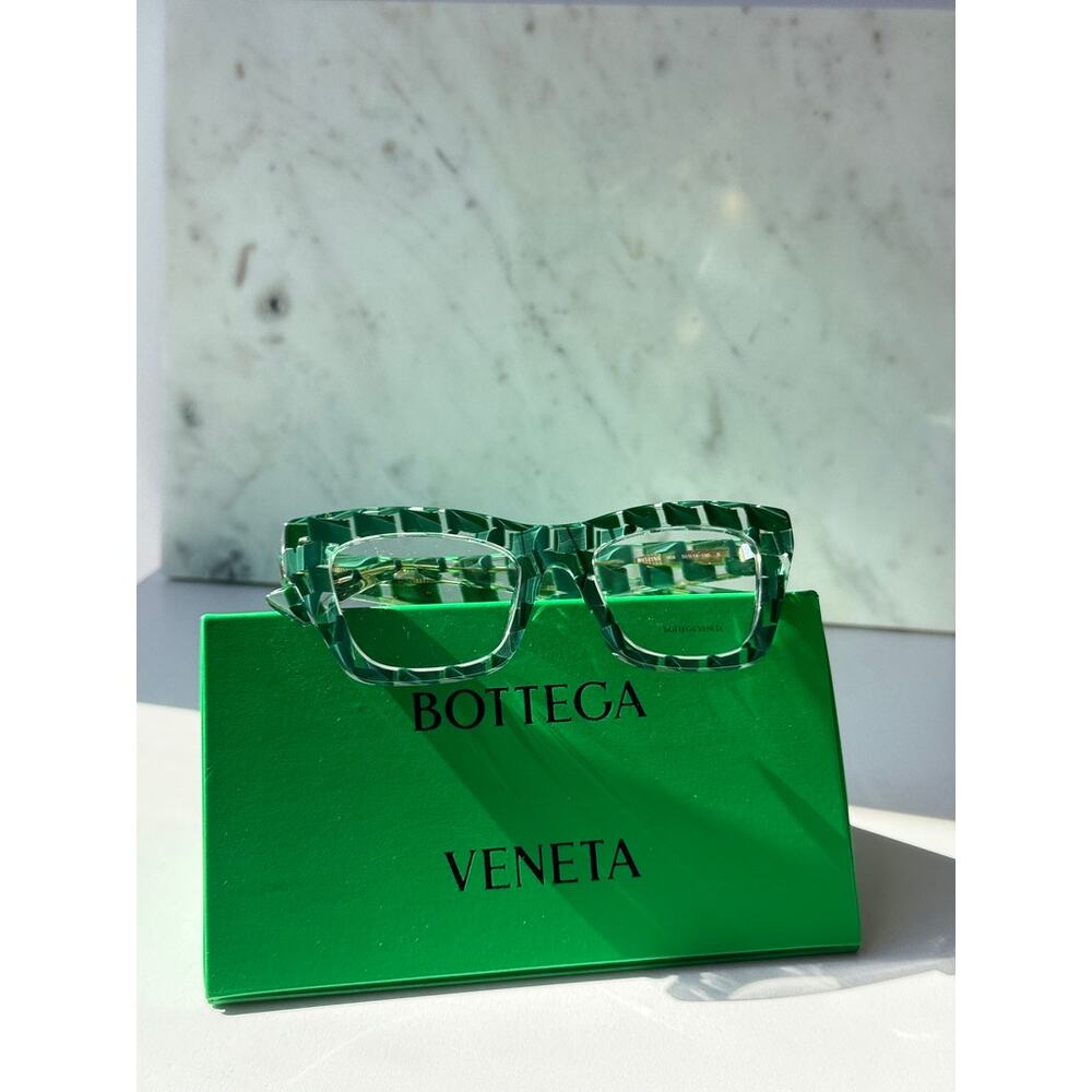 NEW Bottega Veneta BV1215S Braided Green Cat Eye Frames - Picture 2 of 6